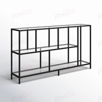 Table console moderne en acier avec hauteur réglable et montage facile pour le rangement dans le salon