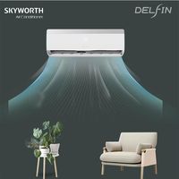 Skyworth Factory Inverter AC 12000 BTU 18000 24000 BTU, AC Unit terpisah pasang Dinding pendingin panas
