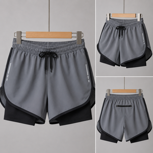 Pantalones Cortos Deportivos de Secado Rápido 2 en 1 para Entrenamiento, con Logotipo Personalizado, Transpirables, para Gimnasio, Correr, de Doble Capa, para Hombre - Product Image 2