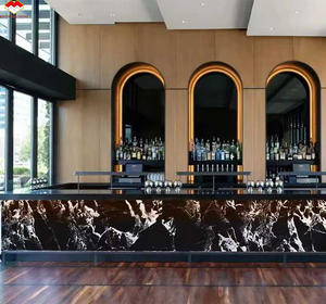 Table à manger moderne en marbre noir Napoléon, table basse, comptoir de bar en marbre noir Calacatta sur mesure - Product Image 1