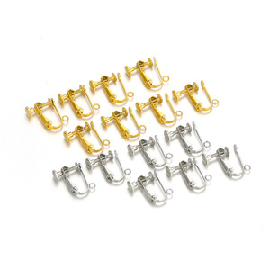 A1902 boucles d'oreilles chaudes accessoires de bijoux sans nickel plaqué or 18 carats boucles d'oreilles clip <span class=keywords><strong>pour</strong></span> femmes résultats d'<span class=keywords><strong>oreille</strong></span> en acier inoxydable - Product Image 1