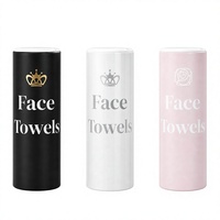 Boîte en carton cylindrique pour serviettes de visage avec logo personnalisé, emballage jetable biodégradable pour soins personnels