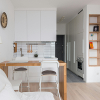 Meubles sous-évier modulaires de luxe en bois au design moderne, avec robinet et charnières, en panneau mélaminé, style Shaker, à fixation murale, pour appartement, garantie 3 ans