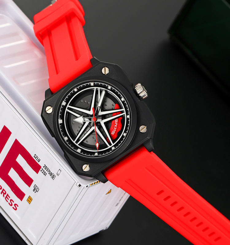 SKMEI 2362 Rotating Dial Car Wheel Style Hip Pop Waterproof 30m Wholesale  Factory OEM Causal Custom Logo Quartz Wrist Watches