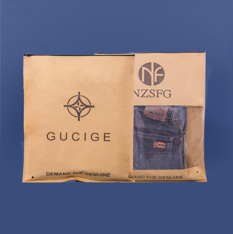 Brown kraft zipper bag with window