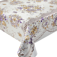 Nappe en PVC à motif floral jacquard personnalisé, résistante à la décoloration, design gaufré, anti-taches, sans formaldéhyde, style européen