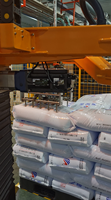 Unité contrôlée par PLC, Cellule de déchargement de sacs, Bras robotique, Désengaucheteuse de sacs, Décasseuse de sacs 25-100 kg/sac, 80-120 sacs/h