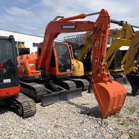 Mini-excavatrice hydraulique d'occasion coréenne à bas prix, Doosan DX75 DX75-9C DX75LC-9C, excavatrice de 7,5 tonnes, mini-excavatrice d'occasion à vendre