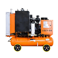 Compresseur d'air à vis diesel Réservoir d'air portable 400L 8bar 10bar Alimentation secteur lubrifiée avec moteur de pompe à noyau PLC