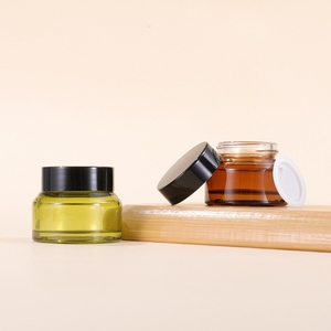 Bon prix, pot à crème multicolore à double paroi, pot en verre personnalisé de luxe pour les soins de la peau, pots cosmétiques ronds avec couvercles - Product Image 1