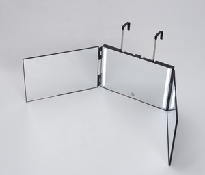 3ウェイミラー10X拡大ミラー付き,三つ折りミラー,ヘアカットシェービングとブレイディング用調整可能なセルフヘアカットミラー - Product Image 4