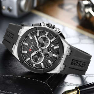 CURREN 8487 Fashion Casual <b>Men's</b> <b>Quartz</b> Wristwatch Multifunctional Chronograph Calendar Sports Luminous <b>Watches</b> for <b>Man</b> 2026 - Product Image 4