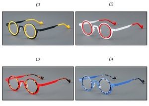 Montura de gafas de titanio para mujer, montura Vintage de titanio, bonita y redonda para lectura de <span class=keywords><strong>miopía</strong></span>, gafas ópticas graduadas progresivas - Product Image 6