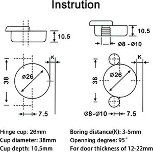 Jieyang บานพับประตูตู้เหล็กรีดเย็นไฮดรอลิกอุปกรณ์เฟอร์นิเจอร์สำหรับห้องนอนโรงเรียนโรงพยาบาลเหล็ก - Product Image 5