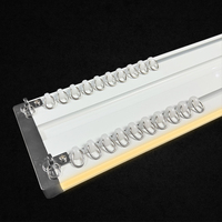 Rail moderne de rideau d'hôtel en aluminium de fenêtre de bâti de plafond de prix usine double avec la lumière menée