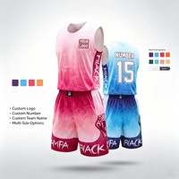 Ensembles d'uniformes de basketball pour hommes à sublimation dégradée, en gros, maillots de sport en maille respirante, supporte la personnalisation du logo et du numéro