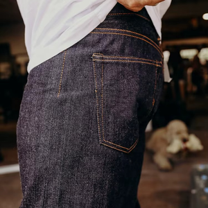 High Quality Organic 100% Cotton Casual Breathable Light Wash Mid Waist Straight-leg Blue Raw Denim <b>Men's</b> <b>Jeans</b> - Product Image 2
