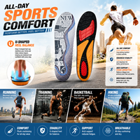 Semelles de sport personnalisées, durables, confortables, respirantes, anti-odeurs, avec soutien de la voûte plantaire, amorti, matériau TPE, absorbant la transpiration, unisexe