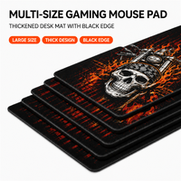 Tapis de souris de jeu personnalisé OEM ODM, grand format XL, imprimé crâne de motard et flammes, base en caoutchouc épais antidérapante, tapis de souris étendu pour les joueurs