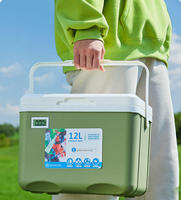 Portable 12L grand pique-nique en plastique Camping glace poitrine glacière pratique voiture Camping en plein air pique-nique stockage des aliments