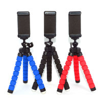 Tripod ponsel Tripod kecil, Tripod portabel meja gurita fleksibel kecil dengan dudukan untuk ponsel pintar