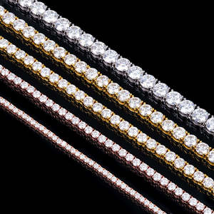 Custom GRA Jewelry 925 Sterling Silver VVS <b>Tennis</b> Ice Lab Grown Moissanite Hip Hop Rhodium Plated Necklace Chain <b>for</b> Women <b>Men</b> - Product Image 2