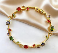 Bracelet Fleur de Tulipe en Forme de Bouton et de Feuille, Style Rétro Luxe, Coloré, Tendance, Accessoire Haut de Gamme Fait Main, Vente Chaude