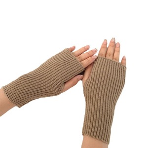 Mitaines thermiques exquises pour femmes hiver chaud tricoté chauffe-bras sans doigts longs gants avec trou pour le pouce pour la chaleur extérieure - Product Image 1