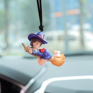 Bonito palo de <span class=keywords><strong>escoba</strong></span> voladora, colgante decorativo de carbono de <span class=keywords><strong>bruja</strong></span>, accesorio colgante Interior para Kits de Interior de coche para mujer - Product Image 4