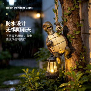 Solarbetriebene Frosch-Hängelampe aus Kunstharz für den Außenbereich, regenfest, Gartendekoration - Product Image 2
