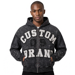 Nouvelle Arrivée 2026 – Sweat à Capuche Streetwear Personnalisé Style Y2K avec Broderie, 100% Coton Molletonné Respirant, Coupe Boxy Épaules Tombantes pour Homme - Product Image 3