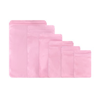 Sacs refermables mats rose en CPP, sacs opaque à fermeture éclair, pochettes vides, emballages élégants pour bijoux, petits cadeaux, sacs pour boîtes mystères