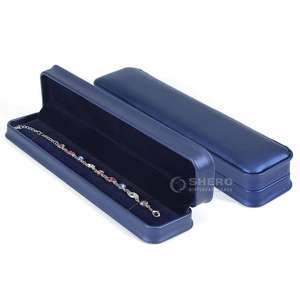 Caja de Exhibición de Joyería de Cuero Azul para Regalos Premium y Ocasiones Especiales - Product Image 1