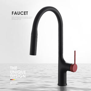 ก๊อกน้ำห้องครัวทองแดงเยอรมันแบบดึงออกได้ พร้อมก้านควบคุมเดี่ยว ติดตั้งบนเคาน์เตอร์ วาล์วเซรามิกทันสมัย อัตราการไหล 2.0-2.9 แกลลอน/นาที - Product Image 3