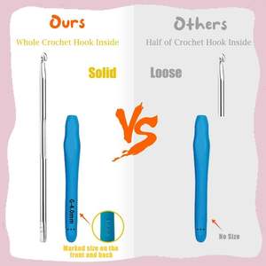 Para <span class=keywords><strong>Amazon</strong></span>, mango de TPR suave de 37 piezas, nuevo <span class=keywords><strong>Kit</strong></span> de costura de gancho de <span class=keywords><strong>ganchillo</strong></span> de aluminio colorido para principiantes, <span class=keywords><strong>ganchillo</strong></span> DIY - Product Image 4