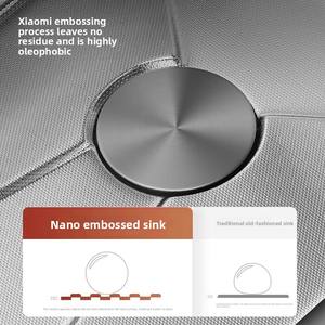 Fregadero de Cocina Grande de un Solo Tazón, <span class=keywords><strong>Xiaomi</strong></span>, con Relieve de Grano, Acero Inoxidable 304 de 4mm de Grosor, Diseño Moderno y Sencillo, con Grifo Extraíble - Product Image 2