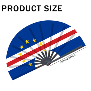 Éventails pliants en bambou avec drapeau du <span class=keywords><strong>Cap</strong></span>-<span class=keywords><strong>Vert</strong></span>, vente en gros, pour carnaval, mariage, festival, fête, <span class=keywords><strong>agence</strong></span> de <span class=keywords><strong>voyage</strong></span> - Product Image 2