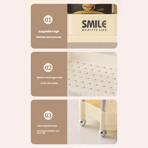 Étagère <span class=keywords><strong>de</strong></span> rangement <span class=keywords><strong>de</strong></span> cuisine tendance à 2 niveaux en ABS, organisateur <span class=keywords><strong>de</strong></span> bureau avec plateau anti-goutte amovible pour le rangement des bouteilles d'épices et des tasses - Product Image 5