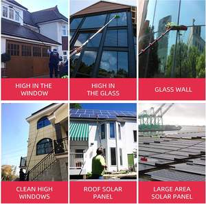 Wholesale Aluminum Telescopic Waterproof Water Fed Pole Solar Panel Brush for High Window <b>House</b> Siding Solar Panel Cleaning - Product Image 6