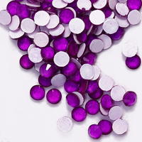 ZK Factory Vente en gros Strass décoratifs écologiques couleur violet néon SS16 SS20 S330 en verre à dos plat 12 facettes