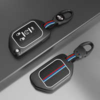 Funda Protectora para Llave de Jeep Wrangler Sahara JL Rubicon, de Aleación de Zinc Resistente a Arañazos, con Franja Tricolor para Control Remoto de Auto