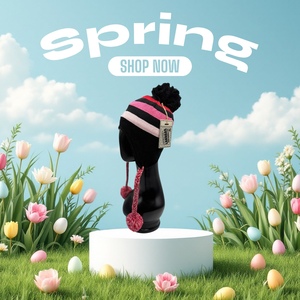 หมวกบีนนี่แบบมีที่ปิดหูลายจุดและริ้วขนาด56-58ซม. ทำจากอะคริลิค100% แบบลำลองมีที่ปิดหูสำหรับฤดูหนาว - Product Image 3