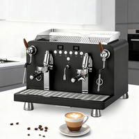 Machine à café expresso professionnelle semi-automatique en acier inoxydable à double chaudière, capacité 12L, pression 9 bars, réduction du bruit