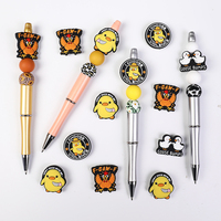 Perles en silicone amusantes Angry Bird, canard, oie, poulet, perles focales humoristiques 26mm, qualité alimentaire pour l'artisanat et la fabrication de bijoux