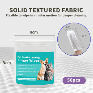 Paquete Neutral <span class=keywords><strong>Cat</strong></span> Pet Producto Toallitas Limpieza de dientes Cuidado dental Toallitas para dedos de mascotas para perros - Product Image 3