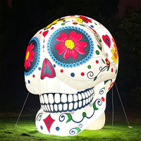 Chapeau de sorcière géant gonflable en forme de crâne, décoration d'Halloween en tissu Oxford, résistant au soleil et imperméable pour événements extérieurs, fêtes de jardin et jardins