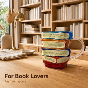 <strong>Book</strong> Shaped Borosilicate Glass Coffee Mug with Handle Novelty Colorful <strong>Cup</strong> 300ml for <strong>Book</strong> Lovers Office Gift Wholesale Custom - Product Image 6