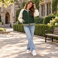 Cardigan zippé tricoté personnalisé pour femme, style veste universitaire de baseball, à manches longues, tricot décontracté, OEM ODM, vente en gros