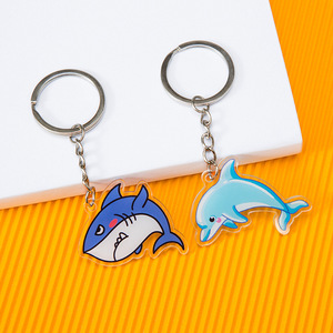 Porte-clés en plastique acrylique motif dessin animé monde sous-marin avec impression UV - Vente en gros - Souvenir tendance et cadeau d'affaires - Product Image 1