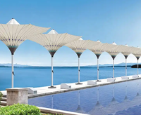 Trendy Tulip Mushroom Inverted Umbrella Einzigartiges dekoratives Blumen design Outside-In Upside für Outdoor Patio Pool Side Polyester